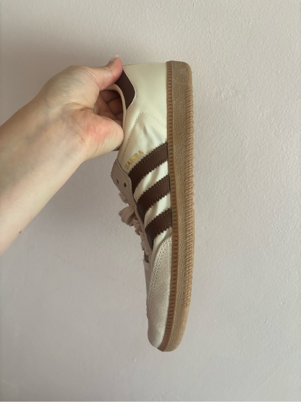 adidas Samba OG Cream and Brown Sneakers - Picture 7 of 8
